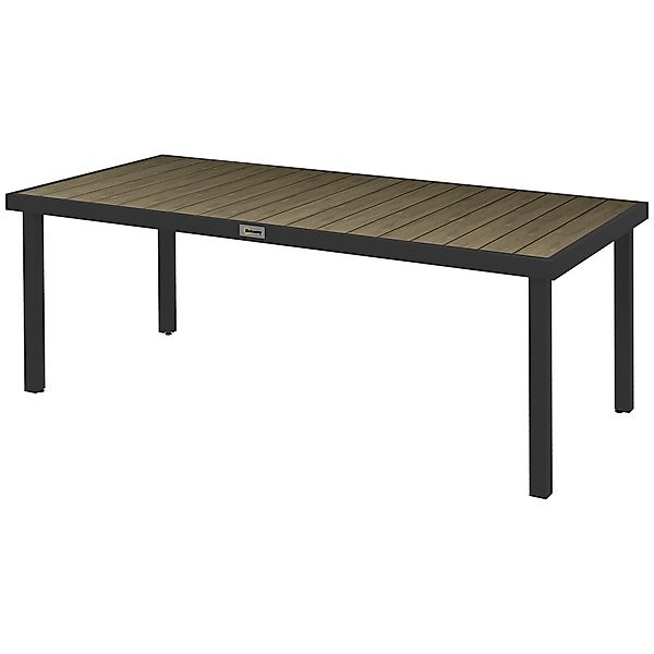 Outsunny Gartentisch Aluminium 190x90 cm Wetterfest Buffettisch mit Holz-Op günstig online kaufen