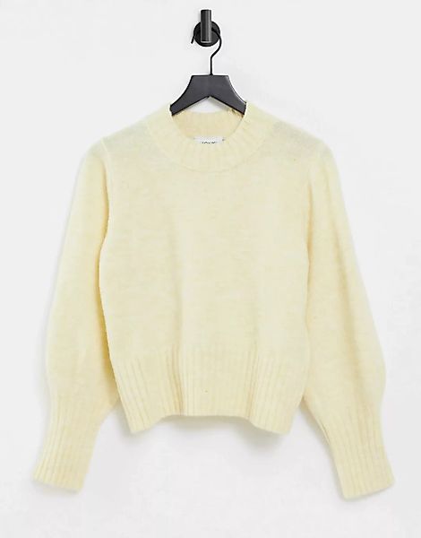 Monki – Quinn – Pullover mit Ballonärmeln in Creme-Weiß günstig online kaufen