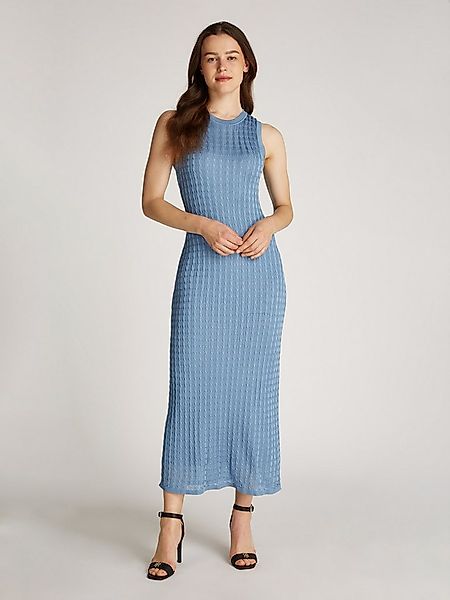 Tommy Hilfiger Strickkleid RAYON CABLE LONG FLARED DRESS NS mit Zopfmuster günstig online kaufen
