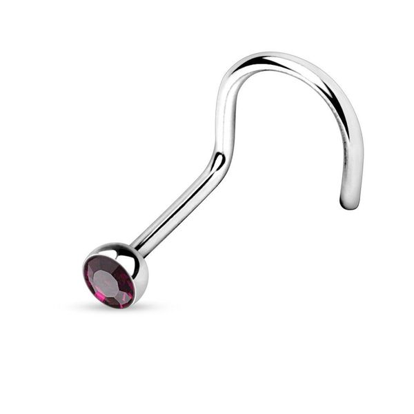 viva-adorno Nasenpiercing 1,0mm Nasenstecker gebogen Zirkonia günstig online kaufen