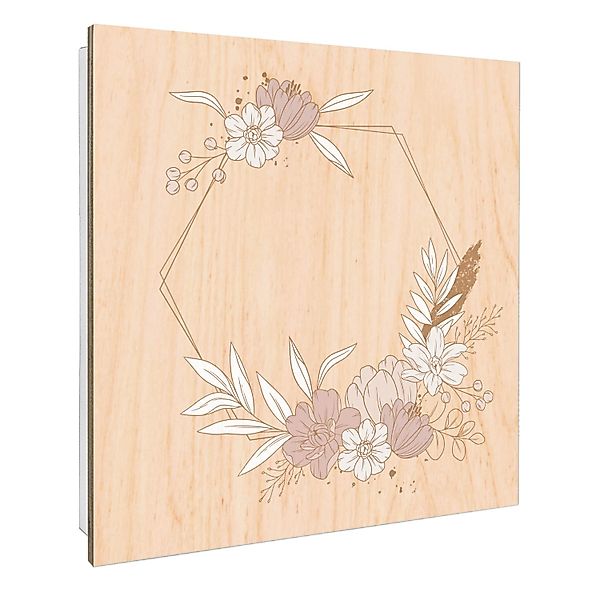 Banjado Schlüsselkasten mit Holzfront 30x30cm Weiß Scharnier Links 50 Haken günstig online kaufen