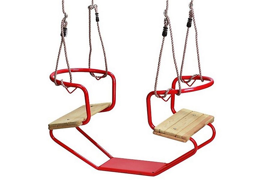 Loggyland Doppelschaukel Doppelschaukel Metall Doppelsitzschaukel Gesicht z günstig online kaufen