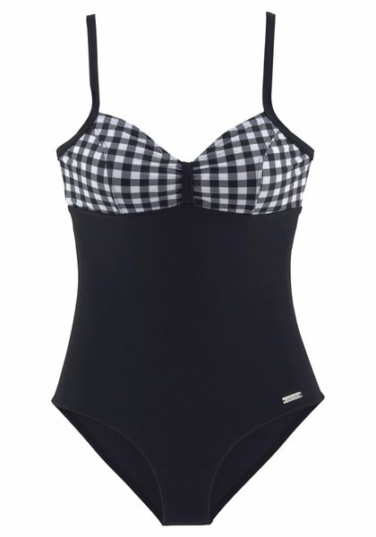 LASCANA Badeanzug mit schwarz-weißen Kontrastdetails und günstig online kaufen