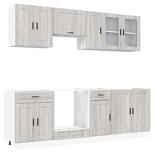vidaXL 8-Tlg Küchenschrank-Set Kalmar Grau Sonoma Holzwerkstoff 3314847 günstig online kaufen
