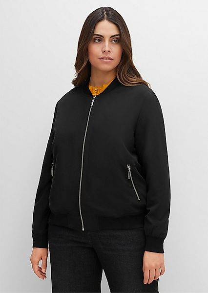 Sheego Allwetterjacke Blouson Langarm mit Rippbündchen und Reißverschluss günstig online kaufen