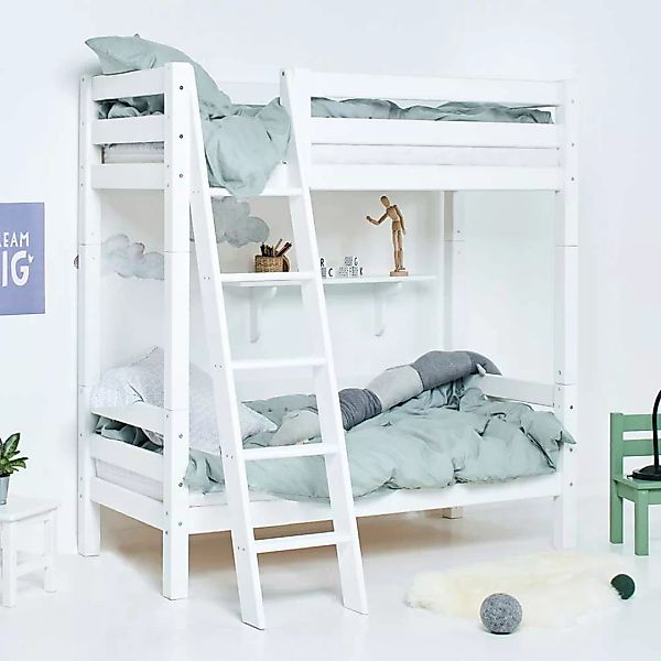 Kinderzimmer Stockbett Stockbett in Weiß aus Massivholz günstig online kaufen