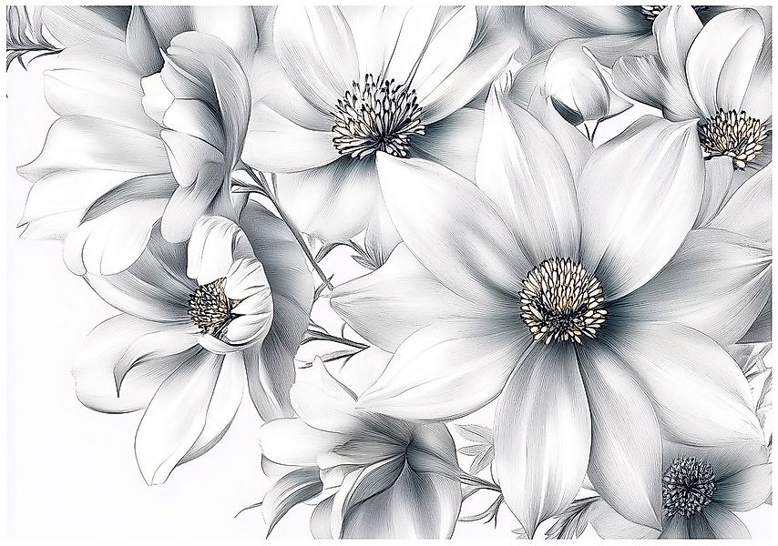 Wallarena Fototapete Blumen Natur Weiß Vlies Tapete Wohnzimmer Schlafzimmer günstig online kaufen