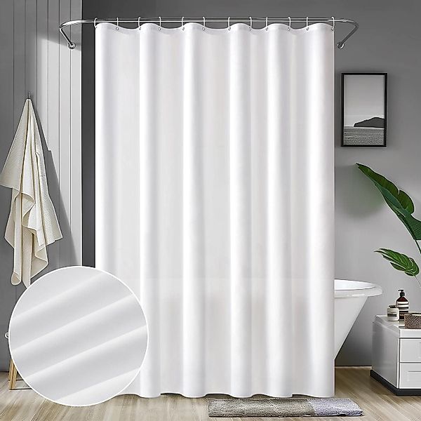 MIULEE Duschvorhang 180x210 cm Weiß Duschvorhang günstig online kaufen