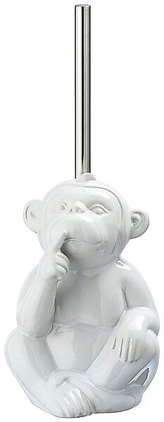 Wenko WC-Bürstengarnitur Monkey Quiet Keramik Weiß günstig online kaufen