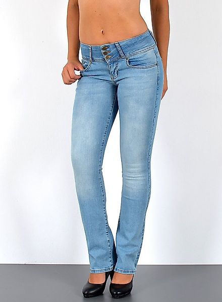 ESRA Bootcut-Jeans Damen Schlaghose Bootcut Jeans Damen Stretch Hose bis Üb günstig online kaufen