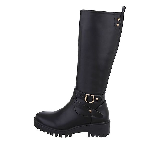 Ital-Design Damen Freizeit Stiefel Blockabsatz Klassische Stiefel in Schwar günstig online kaufen