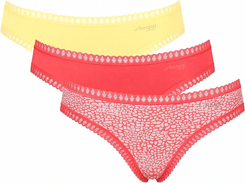 sloggi Minislip "GO Crush", (3er Pack), dehnbare Spitzendetails, uni, gemus günstig online kaufen
