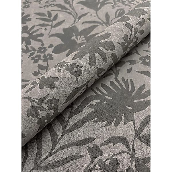Newroom Vliestapete Narcisa Grey Blumen Floral FSC® günstig online kaufen