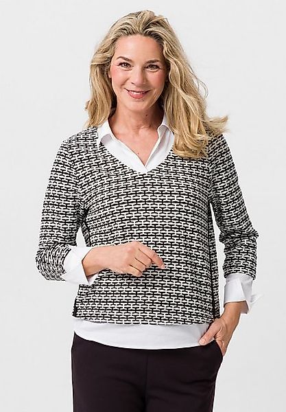 FRANK WALDER Strickpullover mit aufgesteppten Seitenstreifen günstig online kaufen