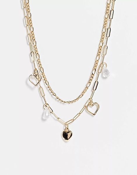Topshop – Mehrreihige, eng anliegende Choker-Halskette in Goldfarbton mit H günstig online kaufen