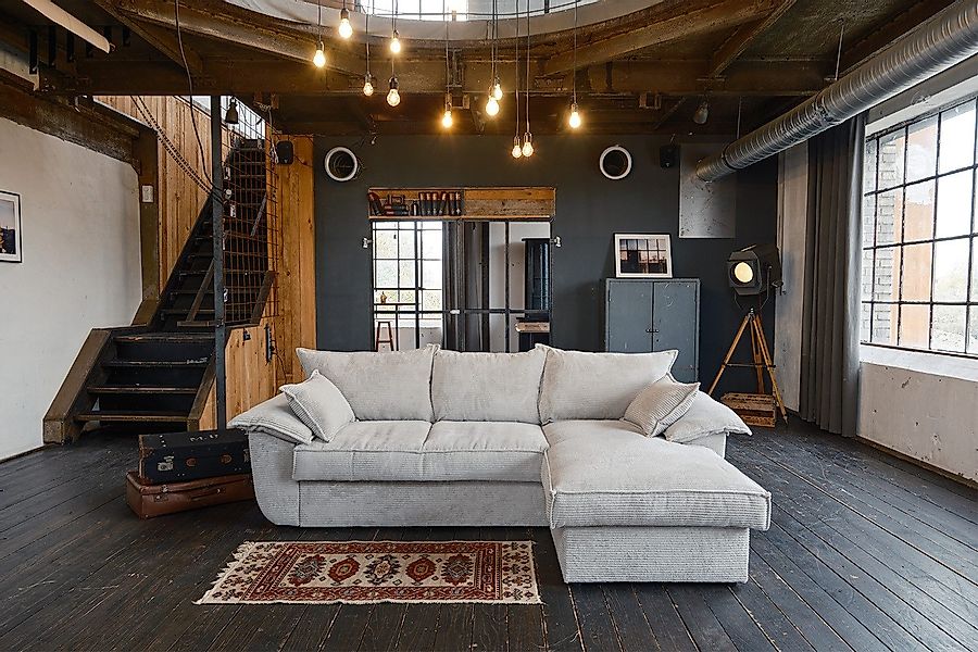 KAWOLA Ecksofa DAMETO, Schlafsofa Couch Cord günstig online kaufen