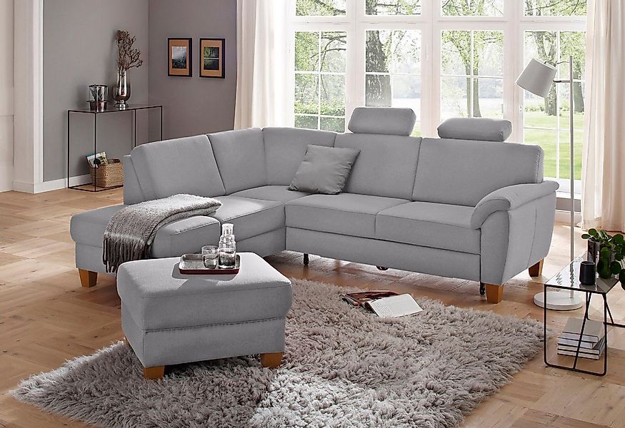 Home affaire Ecksofa "Alta L-Form", mit Federkern und Kontrastnaht, Füße Bu günstig online kaufen