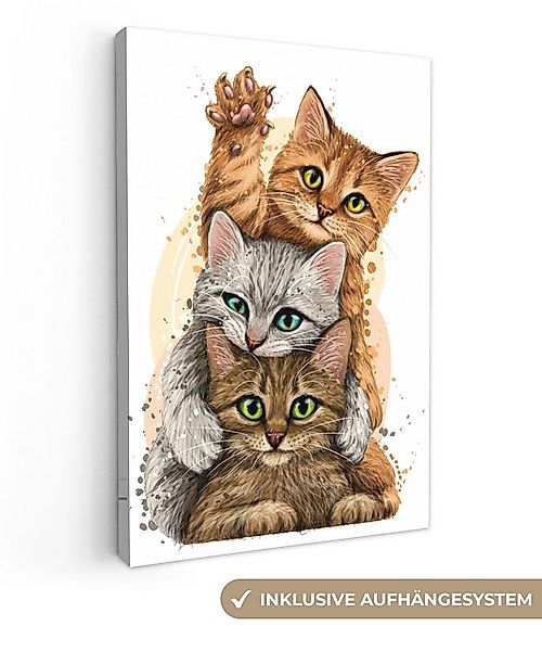 OneMillionCanvasses® Leinwandbild Katzen - Illustration - Haustiere - Katze günstig online kaufen