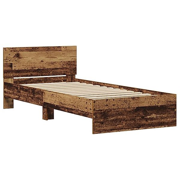 vidaXL Bett Bettgestell ohne Matratze mit Kopfteil Altes Holz 75x190 cm (1- günstig online kaufen