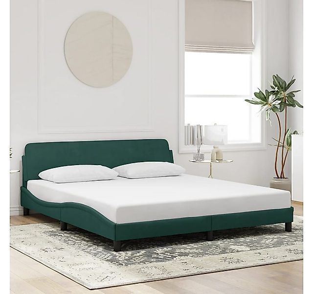 furnicato Bettgestell "Dover" Dunkelgrün 180x200 cm Samt (1-tlg) günstig online kaufen
