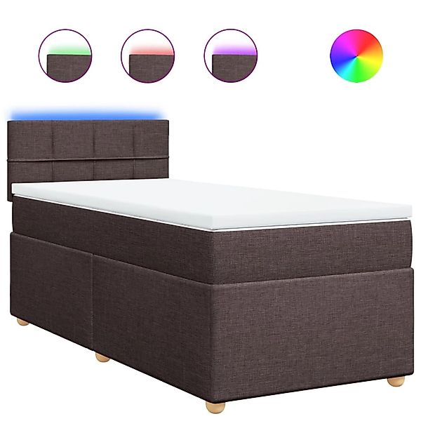 vidaXL Boxspringbett mit Matratze Dunkelbraun 100x200 cm Stoff 3288894 günstig online kaufen