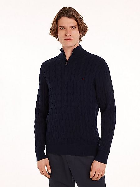 Tommy Hilfiger Strickpullover CLASSIC COTTON CABLE ZIP MOCK mit modischem Z günstig online kaufen