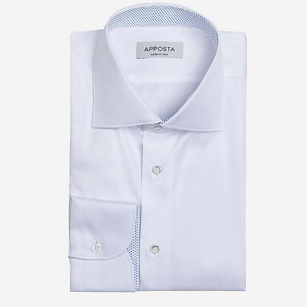 Hemd  einfarbig  weiß baumwolle twill doppelt gezwirnt, kragenform  halb-ge günstig online kaufen