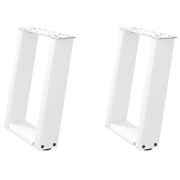 vidaXL Couchtischbeine U-Form 2 Stk Weiß 38x42-43 cm Stahl 4012761 günstig online kaufen