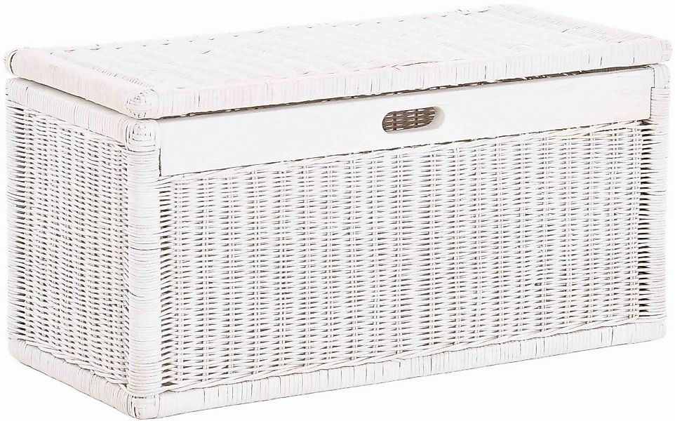Krines Home Wäschetruhe Korb mit Deckel Rattan geflochten Regalkorb Schrank günstig online kaufen