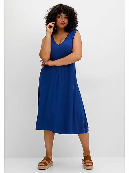Sheego Jerseykleid "Große Größen", mit Raffung vorn günstig online kaufen