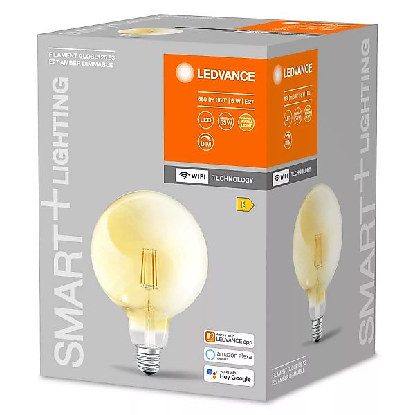 LEDVANCE SMART+ WiFi Filament Globe E27 6W 2.400 K günstig online kaufen