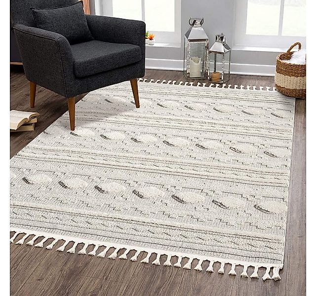 Carpet City Hochflor-Teppich VALENCIA 930, rechteckig, Höhe: 20 mm, Boho-St günstig online kaufen