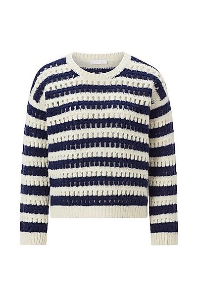 RICHROYAL Strickpullover Striped ajour crew neck, midnight blue günstig online kaufen
