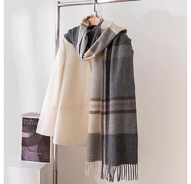 Blusmart Halstuch Damen-Schal mit Karomuster, (Weich, warm mit Quasten, Vie günstig online kaufen