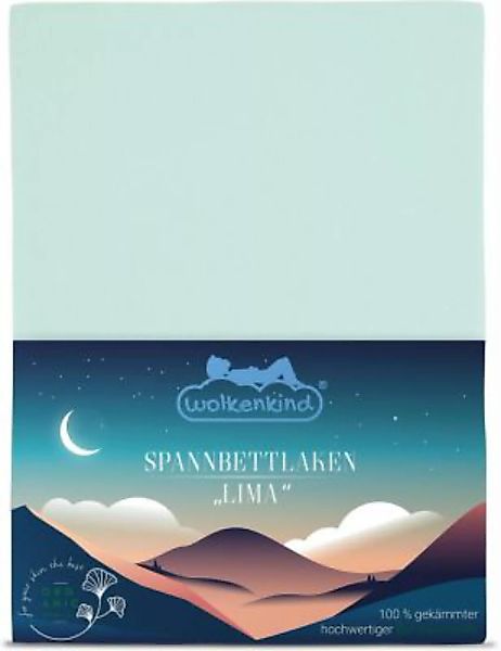 wolkenkind® Spannbettlaken aus Bio-Baumwolle LIMA Bettlaken mint Gr. 60 x 1 günstig online kaufen