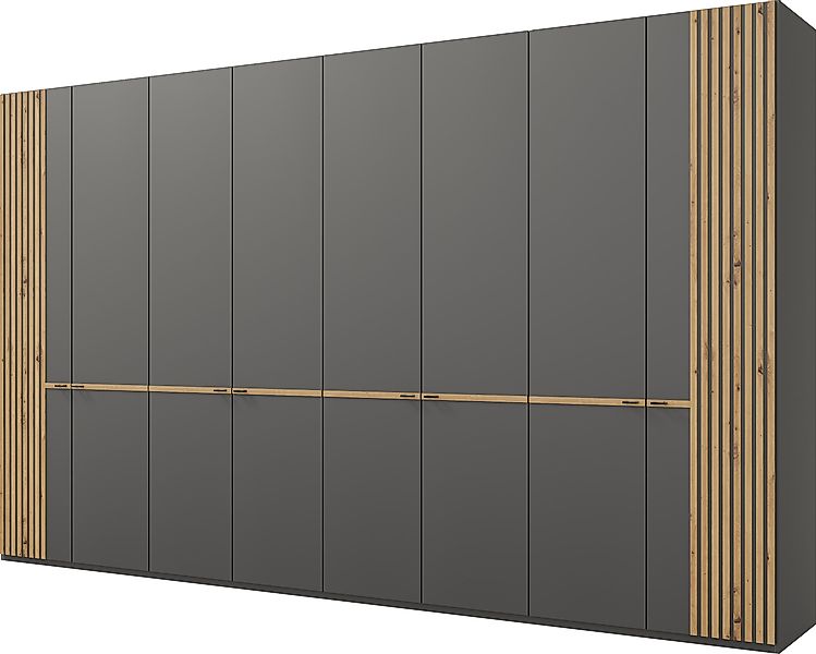 Musterring Drehtürenschrank "Isabelle" Lamellen in Eiche, Griffe in schwarz günstig online kaufen