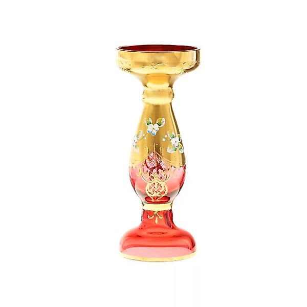 Kerzenhalter Red Queen 22 cm, Rot/Gold, aus Glas günstig online kaufen