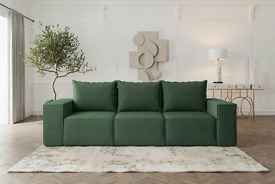 Fun Möbel 3-Sitzer Sofa Designersofa ESTELLE 3-Sitzer mit Schlaffunktion in günstig online kaufen