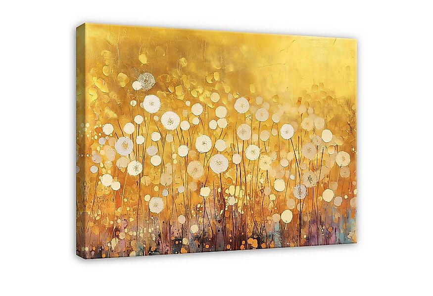 Wallarena Leinwandbild Blumen Gold Abstrakt Modern Wandbilder Wand Deko XXL günstig online kaufen