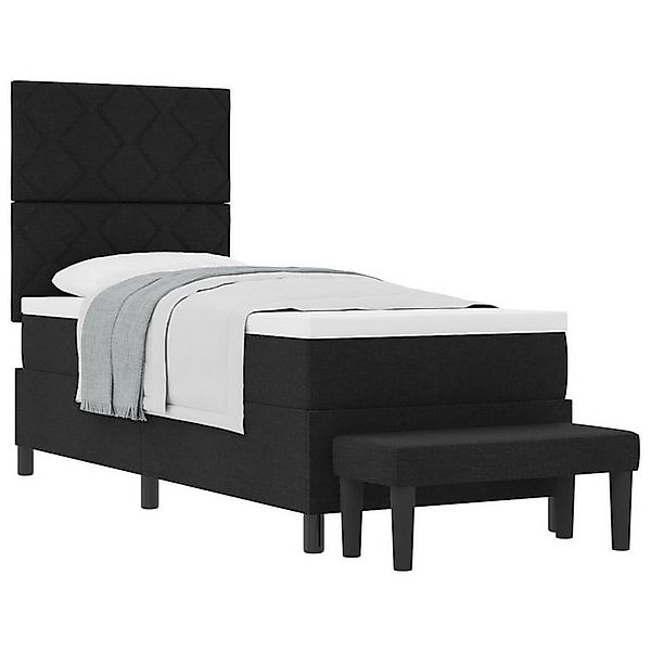 vidaXL Bett Boxspringbett mit Matratze & Bank Schwarz 80x200 cm Stoff (2-tl günstig online kaufen