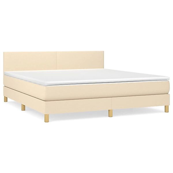 vidaXL Boxspringbett mit Matratze Creme 160x200 cm Stoff1373075 günstig online kaufen