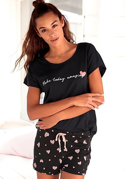 Vivance Dreams Shorty, (2 tlg.), mit Herzmuster günstig online kaufen