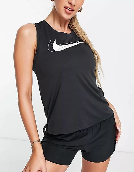 Nike Running – Dri-FIT – Tanktop in Schwarz mit Swoosh-Logo günstig online kaufen