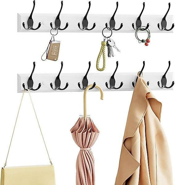 EUGAD Garderobenhaken (2 St), Kleiderhaken Wand, mit 6 Dreifachhaken, Schwa günstig online kaufen
