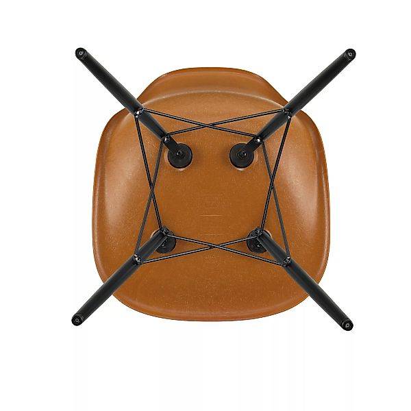 Vitra - Eames Fiberglass Side Chair DSW Ahorn schwarz - ocker dunkel/Sitzsc günstig online kaufen