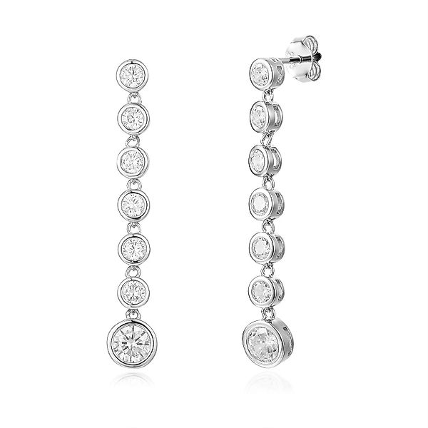 Schöner-SD Paar Ohrhänger Ohrringe lang 34 mm mit 6 Zirkonia aneinandergere günstig online kaufen