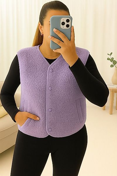 Worldclassca Fellimitatweste Worldclassca Teddy Weste Warm Kuschelig Kurz H günstig online kaufen