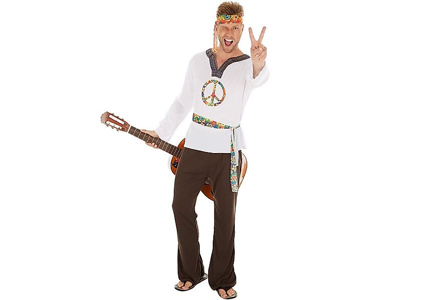 dressforfun Hippie-Kostüm Herrenkostüm Hippie Jimmy, Jersey-Elastik-Langarm günstig online kaufen