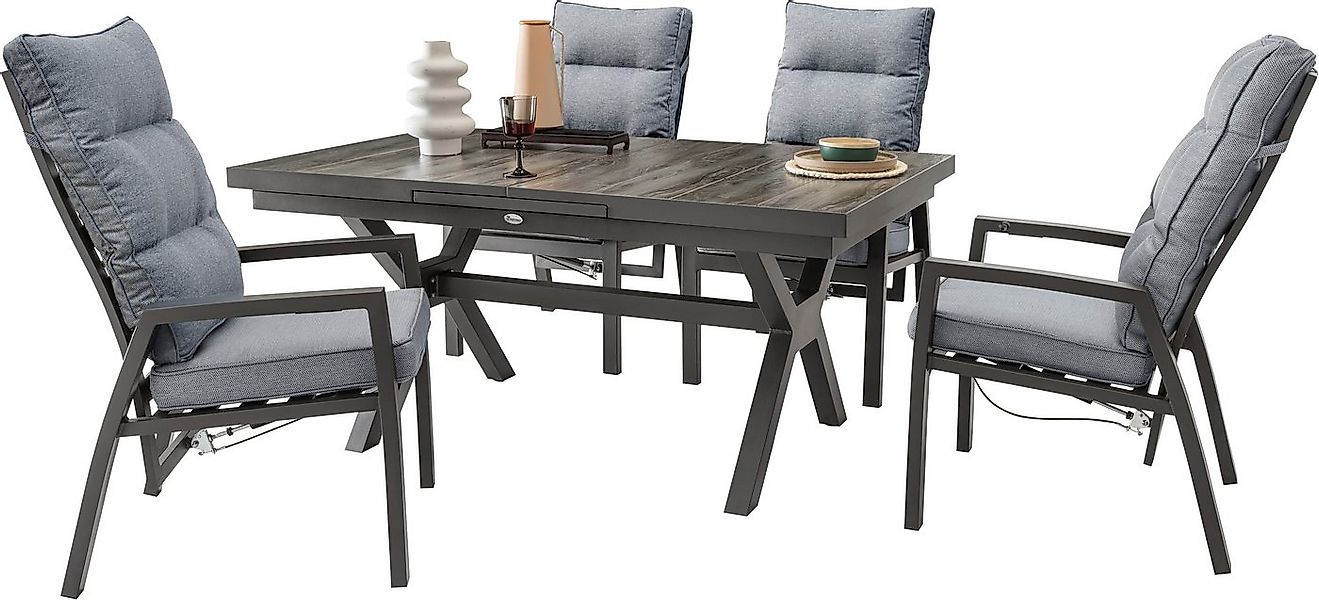 Destiny Garten-Essgruppe GARDA, (9-tlg), 4 Hochlehner inkl. Auflagen, 1 Aus günstig online kaufen