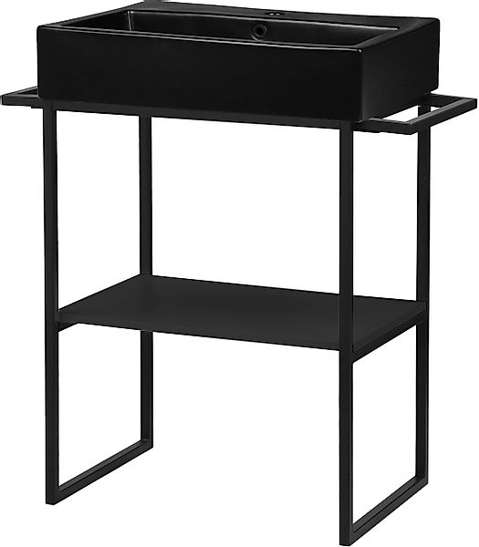 welltime Waschtisch Stockholm, Badmöbel Metalloptik inkl. günstig online kaufen